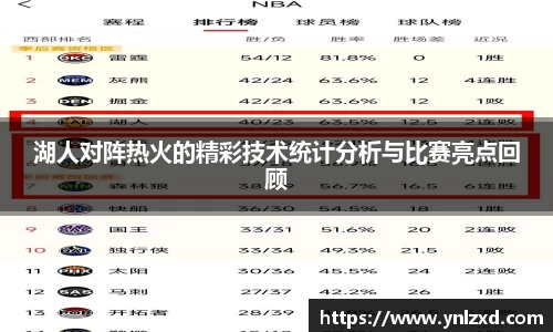 湖人对阵热火的精彩技术统计分析与比赛亮点回顾